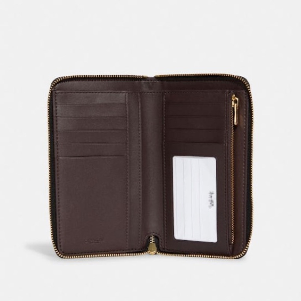 New💃Coach Medium Id Zip Wallet With Diary Embroidery - Picture 6 of 6
